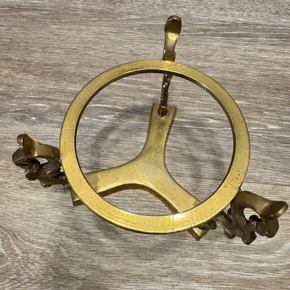 Santa Claus Sweet Face Gourd Hand Painted Christmas Folk Art Decor Signed Brass - Picture 11 of 14